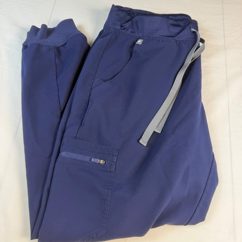 FIGS Zamora Jogger Scrubs Women MP Navy Blue Petite Cargo Pants W18SW2005